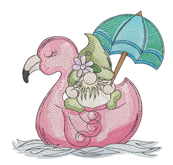 Tropical Gnome - Machine Embroidery Designs