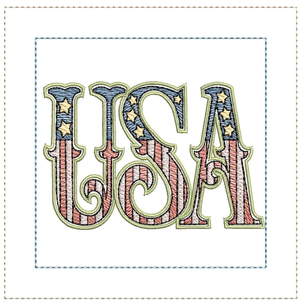 USA Mini Pillow -  Embroidery Designs