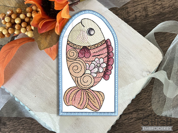 Fish 1 Pot Handle Sleeve - Machine Embroidery Designs