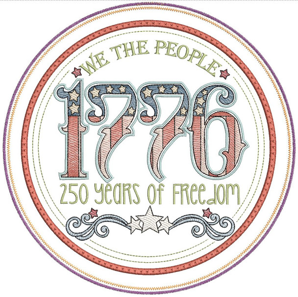 1776 - We the People - Hot Pad - Embroidery Designs