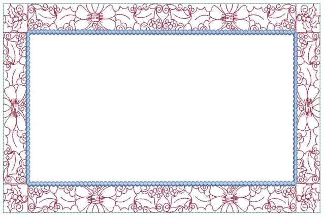 Holly Border Rectangle Quilt Block - Embroidery Designs