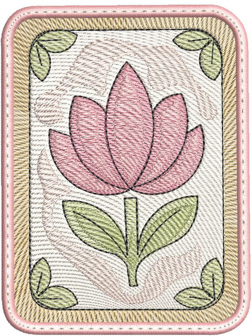 Mahjong Lotus Coaster - Embroidery Designs