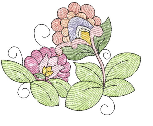 Daisy Flourish Floral Flower Monogram Wreath Frame Vintage Style Machine  Embroidery Design