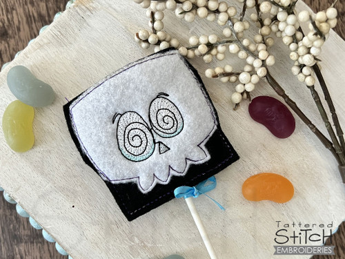 Scull Hand Rapper Skull Lollipop Wrapper - Embroidery Designs & Patterns