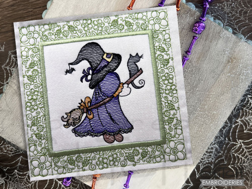 Witch Sunbonnet Sue Quilt Block - Fits a 5x5
