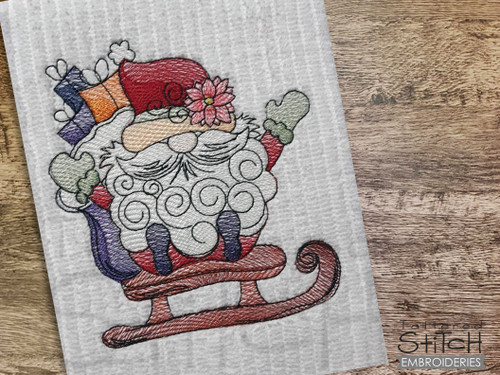 Christmas Embroidery Ideas In The Hoop - Santa Gift Bag