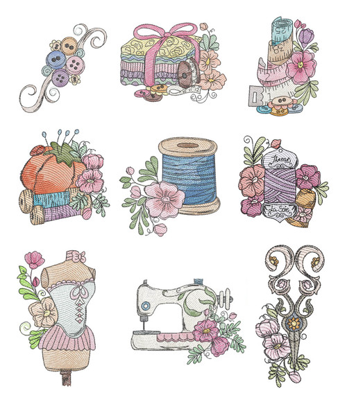 Sewing Notions Bundle Machine Embroidery Tattered Stitch Embroideries