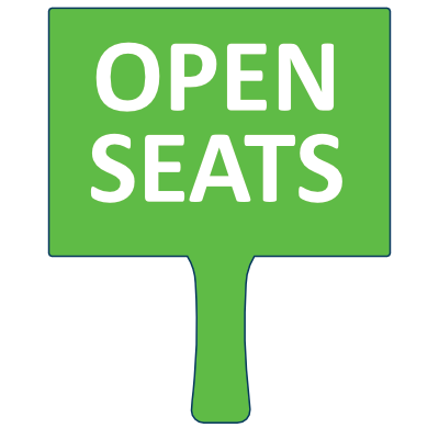 Open Seat Hand Held Event Sign #ecofriendly Komatex