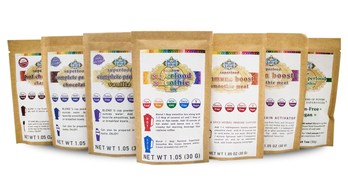 Organic raw vegan superfood smoothie variety pack