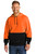 CornerStone® Enhanced Visibility Fleece Pullover Hoodie – high-visibility moisture-wicking work hoodie with black bottom, three-panel hood, and front pouch pocket.