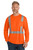 CornerStone® ANSI 107 Class 2 Mesh Long Sleeve Tee – high-visibility, moisture-wicking safety shirt with reflective tape and chest pocket.