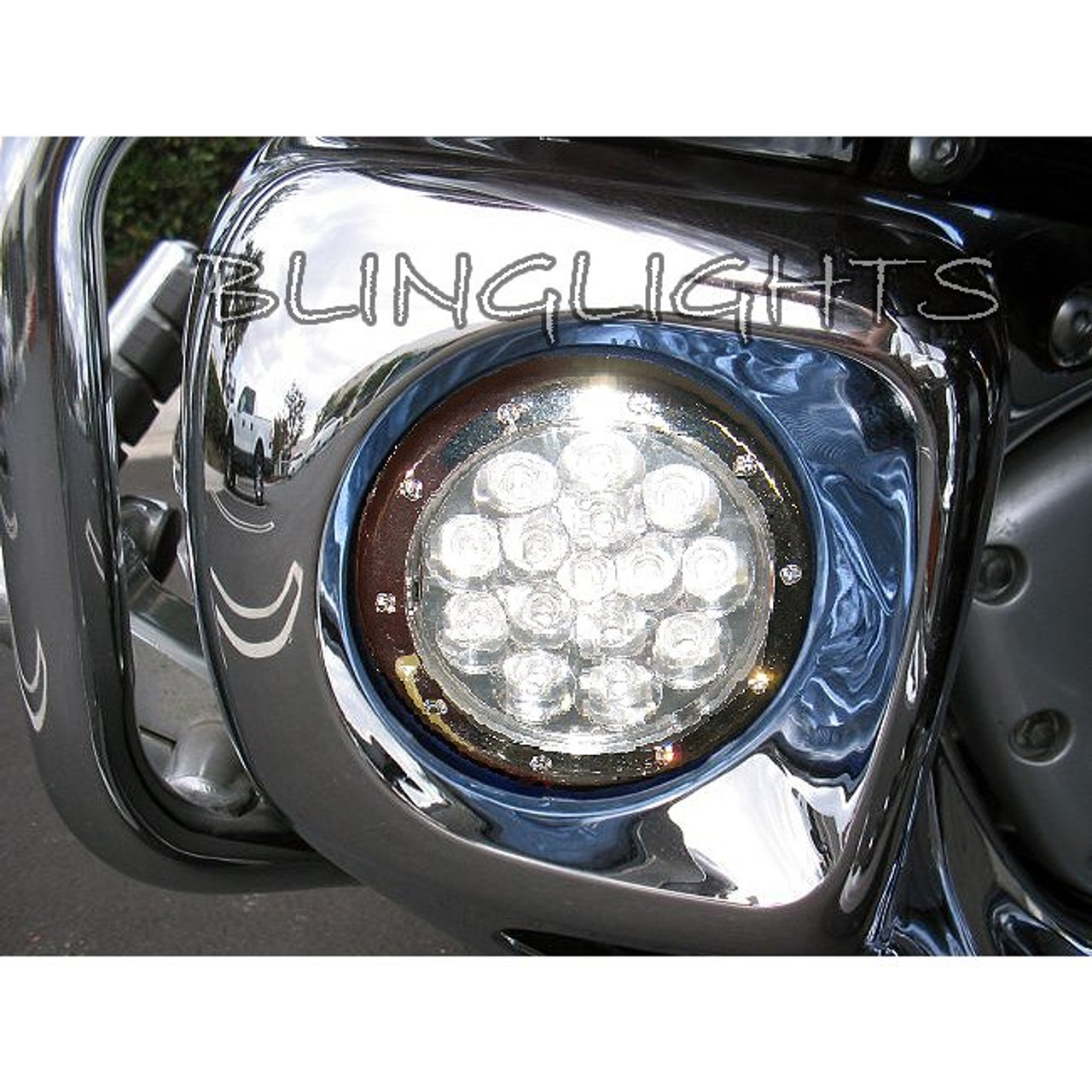 2001 2010 Honda Goldwing Gl1800 Fog Lamp Driving Lights Kit Led Chrome 2258