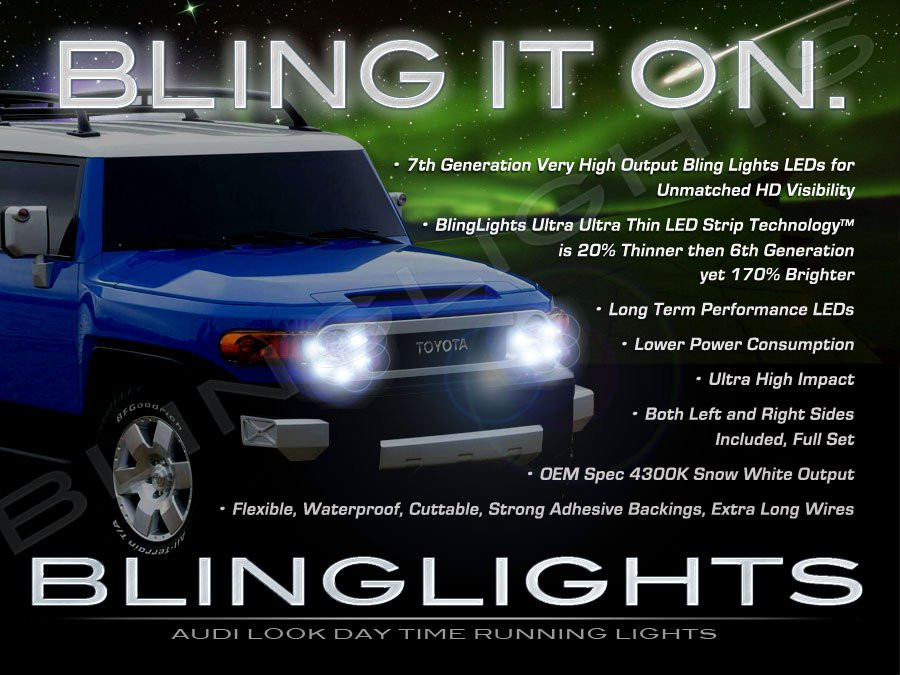 Toyota FJ Cruiser LED DRL Light Strips Headlamps Headlights Day Time