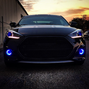 2013-2018 Hyundai Veloster Turbo Halo Fog Lamps Angel Eye Lights Kit 2013-2018 Hyundai Veloster Turbo Halo Fog Lamps Angel Eye Lights Kit
