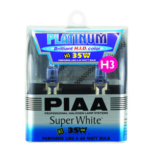 PIAA H3 Platinum Xtra Super White 35W=60W Light Bulbs Twin Pack 15635 PIAA H3 Platinum Xtra Super White 35W=60W Light Bulbs Twin Pack 15635