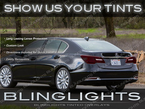 Acura RLX Tinted Tail Lamps Lights Overlay Kit Smoked Protection Film Acura RLX Tinted Tail Lamps Lights Overlay Kit Smoked Protection Film