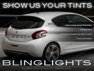 Peugeot 208 Tinted Tail Lights Lamps Overlays Kit Smoked Protection Film Peugeot 208 Tinted Tail Lights Lamps Overlays Kit Smoked Protection Film