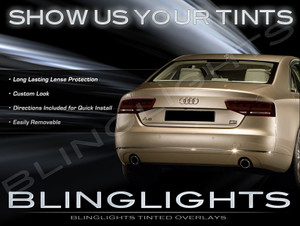 Audi A8 S8 Tinted Tail Lamps Lights Overlays Kit Smoked Protection Film Audi A8 S8 Tinted Tail Lamps Lights Overlays Kit Smoked Protection Film