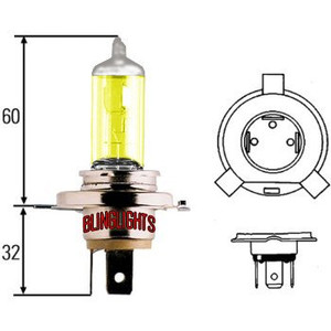 9003 Yellow Gold Star Hella Head Lamps Light Bulbs Pair Set 55/60W Halogen Upgrade Replacement