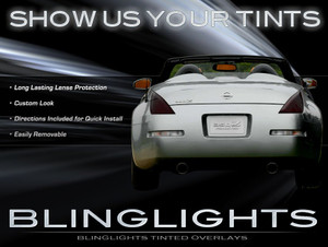 Nissan 350Z Tinted Taillight Overlays Smoked Film Covers Nissan 350Z Tinted Taillight Overlays Smoked Film Covers
