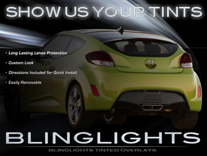Hyundai Veloster Tinted Smoked Tail Lamp Light Overlays Film Protection Hyundai Veloster Tinted Smoked Tail Lamp Light Overlays Film Protection