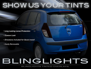 Hyundai i10 Tinted Smoked Taillamps Taillights Overlays Film Protection Hyundai i10 Tinted Smoked Taillamps Taillights Overlays Film Protection