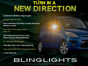Hyundai i10 LED Side View Mirror Turnsignals Lights Mirrors Turn Signals Lamps LEDs Signalers Hyundai i10 LED Side View Mirror Turnsignals Lights Mirrors Turn Signals Lamps LEDs Signalers
