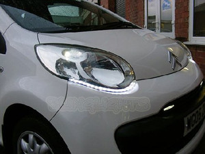 Peugeot 107 LED DRL Strip Lights Day Time Running Lamps Headlight DRL Kit Peugeot 107 LED DRL Strip Lights Day Time Running Lamps Headlight DRL Kit
