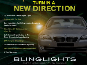 BMW 5 Series E34 E39 E60 E61 F10 F11 Mirrors LED Turnsignals Turn Signals Signalers Lights Lamps BMW 5 Series E34 E39 E60 E61 F10 F11 Mirrors LED Turnsignals Turn Signals Signalers Lights Lamps