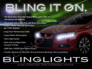 Honda Civic LED DRL Light Strips for Headlamps Headlights Head Lamps Day Time Running Lights