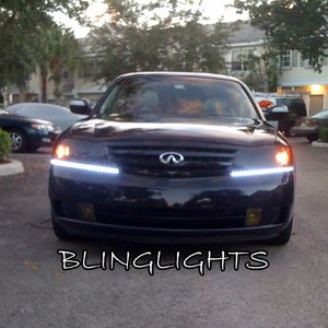 2003 2004 Infiniti M45 LED DRL Light Strips Headlamps Headlights Head Lamps Day Time Running Lights 2003 2004 Infiniti M45 LED DRL Light Strips Headlamps Headlights Head Lamps Day Time Running Lights