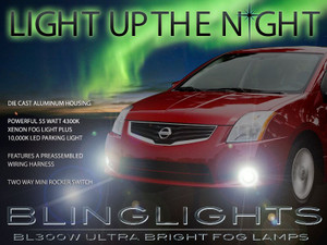 2007 2008 2009 2010 2011 2012 Nissan Sentra Xenon LED Fog Lamps Driving Lights Foglamps Kit 2007 2008 2009 2010 2011 2012 Nissan Sentra Xenon LED Fog Lamps Driving Lights Foglamps Kit