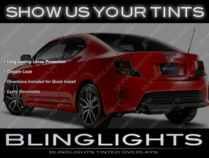 Scion tC Murdered Out Tail Lamps Tinted Lights Overlays Film Kit Smoked Lense Protection Scion tC Murdered Out Tail Lamps Tinted Lights Overlays Film Kit Smoked Lense Protection