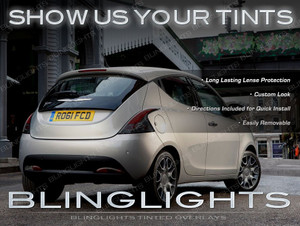 Chrysler Lancia Ypsilon Tinted Tail Lamp Light Overlays Kit Smoked Film Protection Chrysler Lancia Ypsilon Tinted Tail Lamp Light Overlays Kit Smoked Film Protection