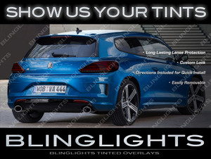 VW Scirocco R Murdered Out Tail Lights Overlays Kit Smoked Lamp Lense Covers Volkswagen