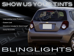 Chevy Aveo Tinted Tail Lamp Light Overlays Kit Smoked Film Protection Chevy Aveo Tinted Tail Lamp Light Overlays Kit Smoked Film Protection