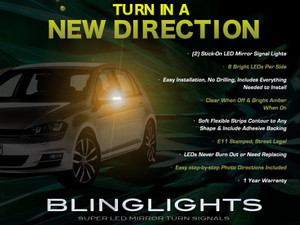 VW Golf Side Mirrors LED Turnsignal Indicator Light Kit Mirror Blinkers Turn Signals