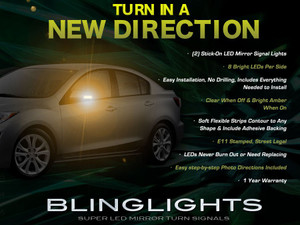 Mazda 3 Mazda3 LED Side Mirror Turnsignals Accent Turn Signals LEDs Mirrors Signalers Lights Lamps Mazda 3 Mazda3 LED Side Mirror Turnsignals Accent Turn Signals LEDs Mirrors Signalers Lights Lamps