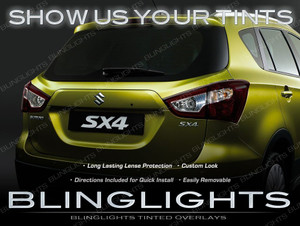 Suzuki SX4 Tinted Tail Lamps Lights Smoked Overlays Kit Film Protection Suzuki SX4 Tinted Tail Lamps Lights Smoked Overlays Kit Film Protection