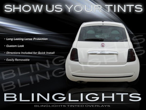 Fiat 500 Smoked Tinted Protection Overlays Film for Taillamps Taillights Tail Lamps Lights Fiat 500 Smoked Tinted Protection Overlays Film for Taillamps Taillights Tail Lamps Lights