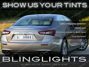 Maserati Ghibli Smoked Taillight Overlays Murdered Out Taillamp Protective Lense Film Tinted Maserati Ghibli Smoked Taillight Overlays Murdered Out Taillamp Protective Lense Film Tinted