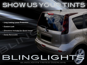Nissan Note Tinted Tail Lamp Light Overlays Kit Smoked Film Protection Nissan Note Tinted Tail Lamp Light Overlays Kit Smoked Film Protection