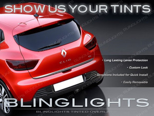Renault Clio Tinted Smoked Tail Lamp Light Overlays Kit Protection Film Renault Clio Tinted Smoked Tail Lamp Light Overlays Kit Protection Film