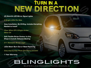 Volkswagen VW UP! Side View Mirrors Turnsignals Lights Mirror Turn Signals Lamps Signalers Accents Volkswagen VW UP! Side View Mirrors Turnsignals Lights Mirror Turn Signals Lamps Signalers Accents
