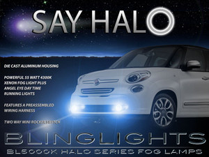 LED Halo Angel Eye Fog Lights Lamps for 2013-2021 Fiat 500L LED Halo Angel Eye Fog Lights Lamps for 2013-2021 Fiat 500L