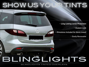 2012 2013 2014 Mazda5 Smoke Tail Lamp Light Overlay Kit Tinted Protection Film 2012 2013 2014 Mazda5 Smoke Tail Lamp Light Overlay Kit Tinted Protection Film