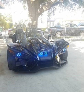4x Blue LED Polaris Slingshot Addon Angel Eye Headlamp Headlight Halo Rings 4x Blue LED Polaris Slingshot Addon Angel Eye Headlamp Headlight Halo Rings