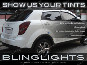 SsangYong Korando Tinted Tail Lights Smoked Lamps Overlays Kit Lense Film Protection SsangYong Korando Tinted Tail Lights Smoked Lamps Overlays Kit Lense Film Protection