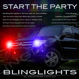 Mitsubishi Montero Sport Strobe Police Light Kit for Headlamps Headlights Head Lamps Lights Strobes Mitsubishi Montero Sport Strobe Police Light Kit for Headlamps Headlights Head Lamps Lights Strobes