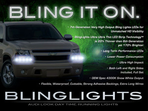 Chevrolet Tahoe LED Head Light Strips Day Time Running Lamps Chevy DRL